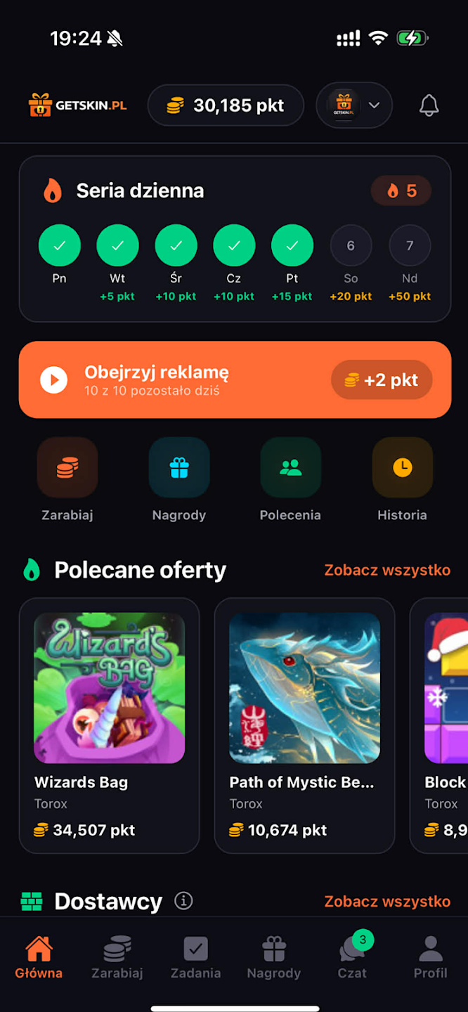 GetSkin.pl - widok platformy